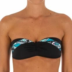 Tribord Olaian Laeti, Bandeau Swimsuit Top With Fixed Padded Cups, Women's Bikinis, Boardshorts