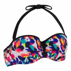 Olaian Women's Padded Cup Underwiring Swimsuit Top LEA BANDEAU STREET Bikinis, Boardshorts