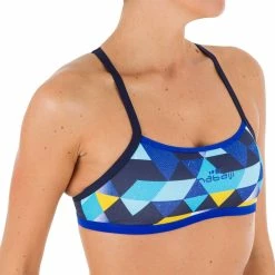 Nabaiji Women's Swimming Ultra Chlorine-Resistant Crop Top Jade Bikinis, Boardshorts