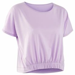 Domyos Shirts Loose Cropped Fitness T-Shirt, Women's