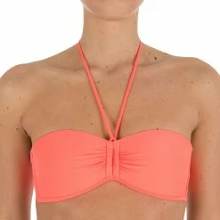 Tribord Women's Bandeau Swimsuit With Fixed Padded Cups Laeti Bikinis, Boardshorts