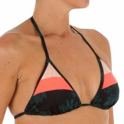 Olaian Bikinis, Boardshorts Women's Sliding Triangle Swimsuit Top With Padded Cups Mae