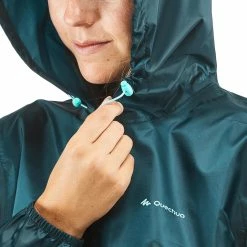 Quechua Raincut NH100, Waterproof Zip Hiking Rain Jacket, Women's Jackets