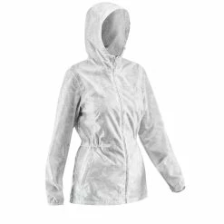 Quechua Raincut NH100, Waterproof Zip Hiking Rain Jacket, Women's