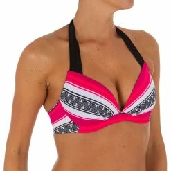 Tribord Women's Paddle & Rowing Fixed Padded Cup Push-Up Swimsuit Top Elena Bikinis, Boardshorts