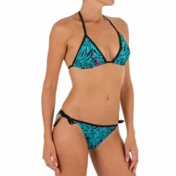 Olaian Bikinis, Boardshorts Women's Sliding Triangle Swimsuit Top With Removable Padded Cups Bali