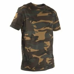 Solognac Short-Sleeved Cotton Camouflage Hunting T-Shirt Shirts