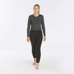 Forclaz Trek 100, Fleece Hiking Tights, Women's Bottoms