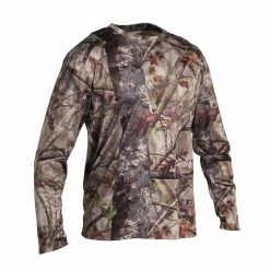 Solognac HUNTING 100 BREATHABLE LONG-SLEEVED T-SHIRT - WOODLAND CAMOUFLAGE Shirts