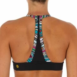 Olaian Isa Women's Surfing Crop Top Swimsuit Top With Very Open Back - Ncolo