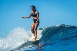 Olaian Andrea Surfing Swimsuit Crop Top With Padded Cups Bikinis, Boardshorts