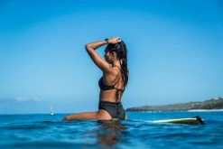 Olaian Andrea Surfing Swimsuit Crop Top With Padded Cups Bikinis, Boardshorts