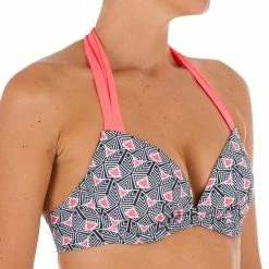 Olaian Bikinis, Boardshorts Elena Push-Up Swimsuit Top With Fixed Padded Cups