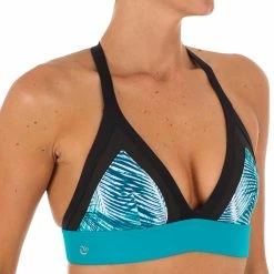 Olaian Surfing Crop Top Swimsuit Top Isa Foamy Bikinis, Boardshorts