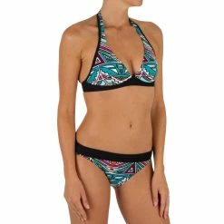 Olaian Bikinis, Boardshorts Bahia Halterneck Swimsuit Top With Back Clasp