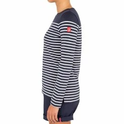 Tribord Shirts Sailing Long-sleeved Sailor's T-shirt 100 Blue White