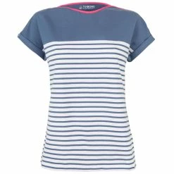 Tribord Short Sleeve Striped Boat Neck Sailing T-Shirt Shirts