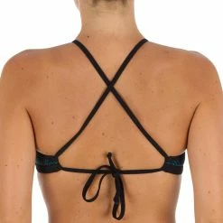 Olaian Andrea Surfing Swimsuit Crop Top With Padded Cups Bikinis, Boardshorts