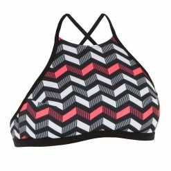 Olaian Andrea Surfing Swimsuit Crop Top With Padded Cups Bikinis, Boardshorts