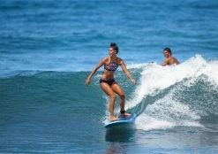 Olaian Andrea Surfing Swimsuit Crop Top With Padded Cups Bikinis, Boardshorts