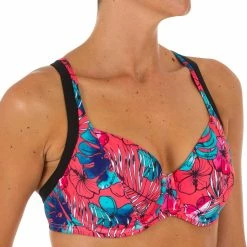 Olaian Eden Aloha Swimsuit Top Minimizer Bikinis, Boardshorts