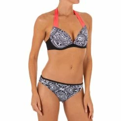 Olaian Bikinis, Boardshorts Elena Push-Up Swimsuit Top With Fixed Padded Cups