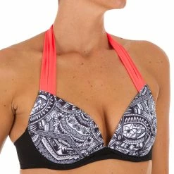 Olaian Bikinis, Boardshorts Elena Push-Up Swimsuit Top With Fixed Padded Cups