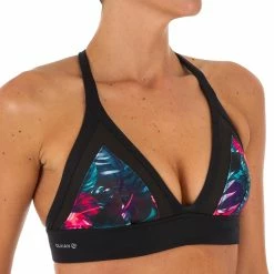 Olaian Surfing Crop Top Swimsuit Top Isa Foamy Bikinis, Boardshorts