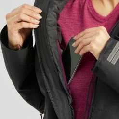 Forclaz Jackets Travel 500, 18°F Waterproof 3-in-1 Comfort Backpacking Jacket, Women's