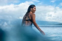 Olaian 1-piece Surf Swimsuit With Adjustable Double Flat ELISE BLACK Swimsuits