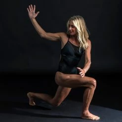 Olaian 1-piece Surf Swimsuit With Adjustable Double Flat ELISE BLACK Swimsuits