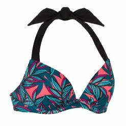 Olaian Bikinis, Boardshorts Elena Push-Up Swimsuit Top With Fixed Padded Cups