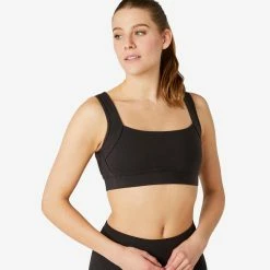 Domyos 100, Cotton Sports Bra, Women's