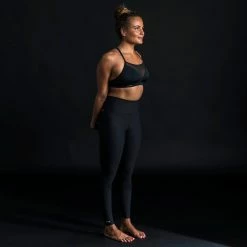 Olaian Bikinis, Boardshorts Double-adjustable Flat Surfing Swimsuit Bikini Top ELISE BLACK