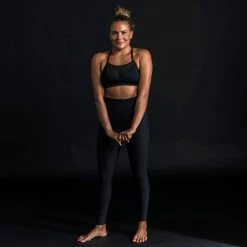 Olaian Bikinis, Boardshorts Double-adjustable Flat Surfing Swimsuit Bikini Top ELISE BLACK