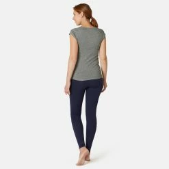 Shirts Nyamba 500, Pilates And Gentle Gym Slim-Fit T-Shirt, Women's