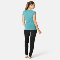 Shirts Nyamba 500, Pilates And Gentle Gym Slim-Fit T-Shirt, Women's