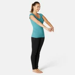 Shirts Nyamba 500, Pilates And Gentle Gym Slim-Fit T-Shirt, Women's