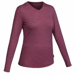 Shirts Forclaz Travel 100, Merino Wool Backpacking T-Shirt, Women's