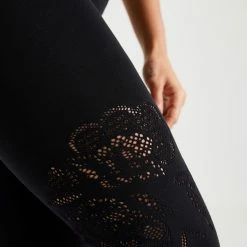 Domyos Seamless Lace Detail Workout Leggings, Women's