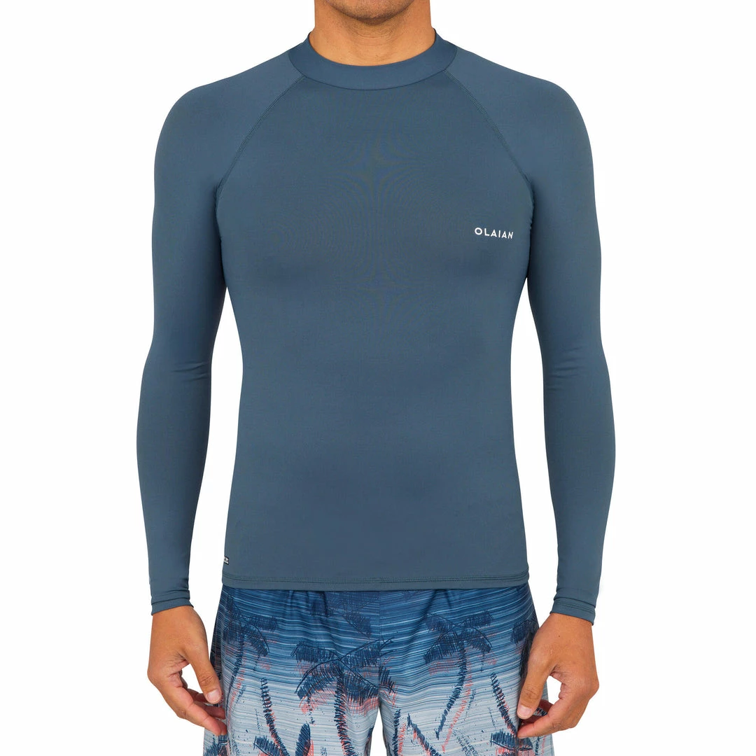 Discount 🥰 Olaian 🏄 Surfing Long-sleeved UV-protection Top T-shirt 100 - Grey 👍 7 Olaian Surfing Long-sleeved UV-protection Top T-shirt 100 - Grey
