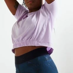 Domyos Shirts Loose Cropped Fitness T-Shirt, Women's