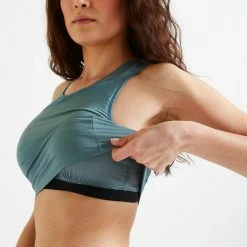 Domyos Moderate Support Cropped Fitness Sports Bra, Women's