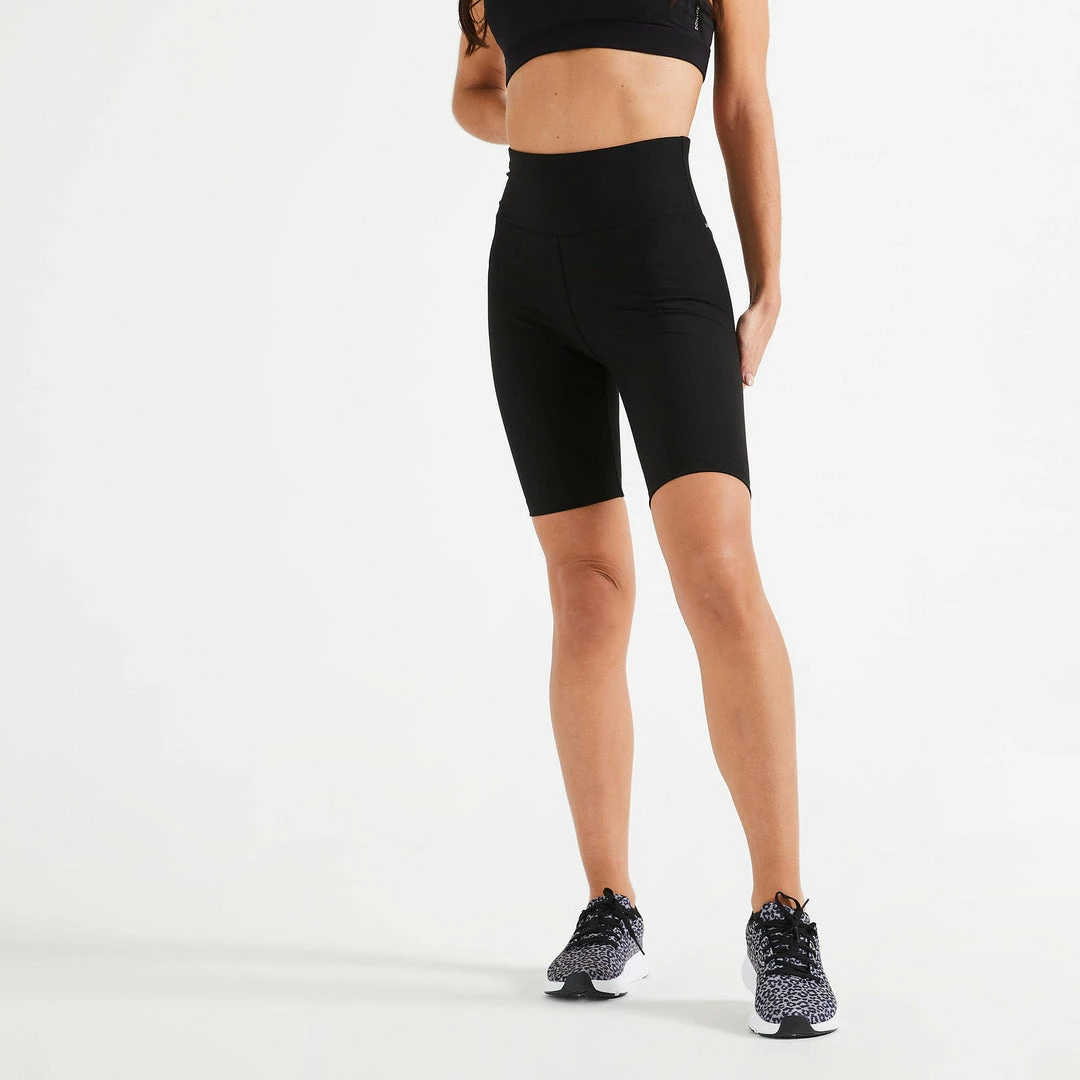 Buy 🤩 Domyos 👩 Women's High-Waisted Fitness Cycling Shorts 🔥 1 Domyos Women's High-Waisted Fitness Cycling Shorts