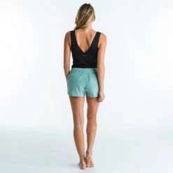 Olaian Bikinis, Boardshorts Tankini Swimsuit Top With V-Neck And Removable Padded Cups MARINE - PLAIN BLACK