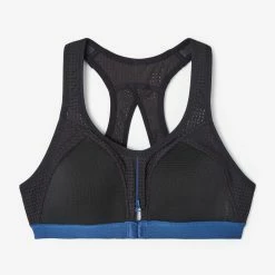 Kalenji Underwear Running High Impact Sports Bra With Zipper, Women's