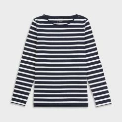 Tribord Shirts Sailing Long-sleeved Sailor's T-shirt 100 Blue White