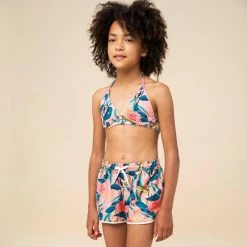Olaian 100 Swimsuit Top With Collar Girls' Bikinis, Boardshorts