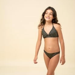 Olaian 100 Swimsuit Top With Collar Girls' Bikinis, Boardshorts