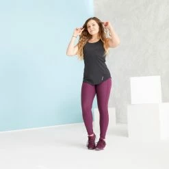 Tanks Domyos 120, Long Plus Size Fitness Tank Top, Women's